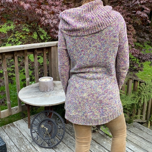 Mossimo oversized Turtleneck multicolored 100% cotton knitted🧵sweater Size L - Picture 2 of 4